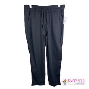 Gap Womens Easy Pant Mid Rise Elastic Waist Tapered Leg Ankle Length Black M NWT